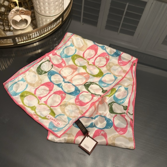 Coach Signature C Oblong 100% Silk Scarf - Picture 3 of 4